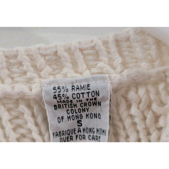 Womens Fisherman Cardigan Size Small Ivory Cable Knit Chunky Knit Granola - Picture 4 of 7